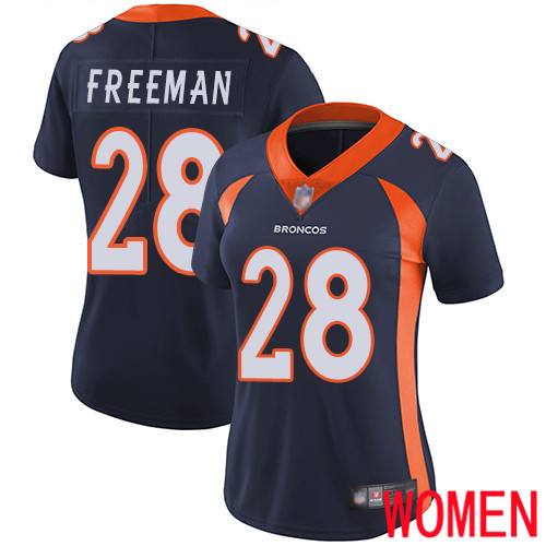 Women Denver Broncos #28 Royce Freeman Navy Blue Alternate Vapor Untouchable Limited Player Football NFL Jersey->women nfl jersey->Women Jersey